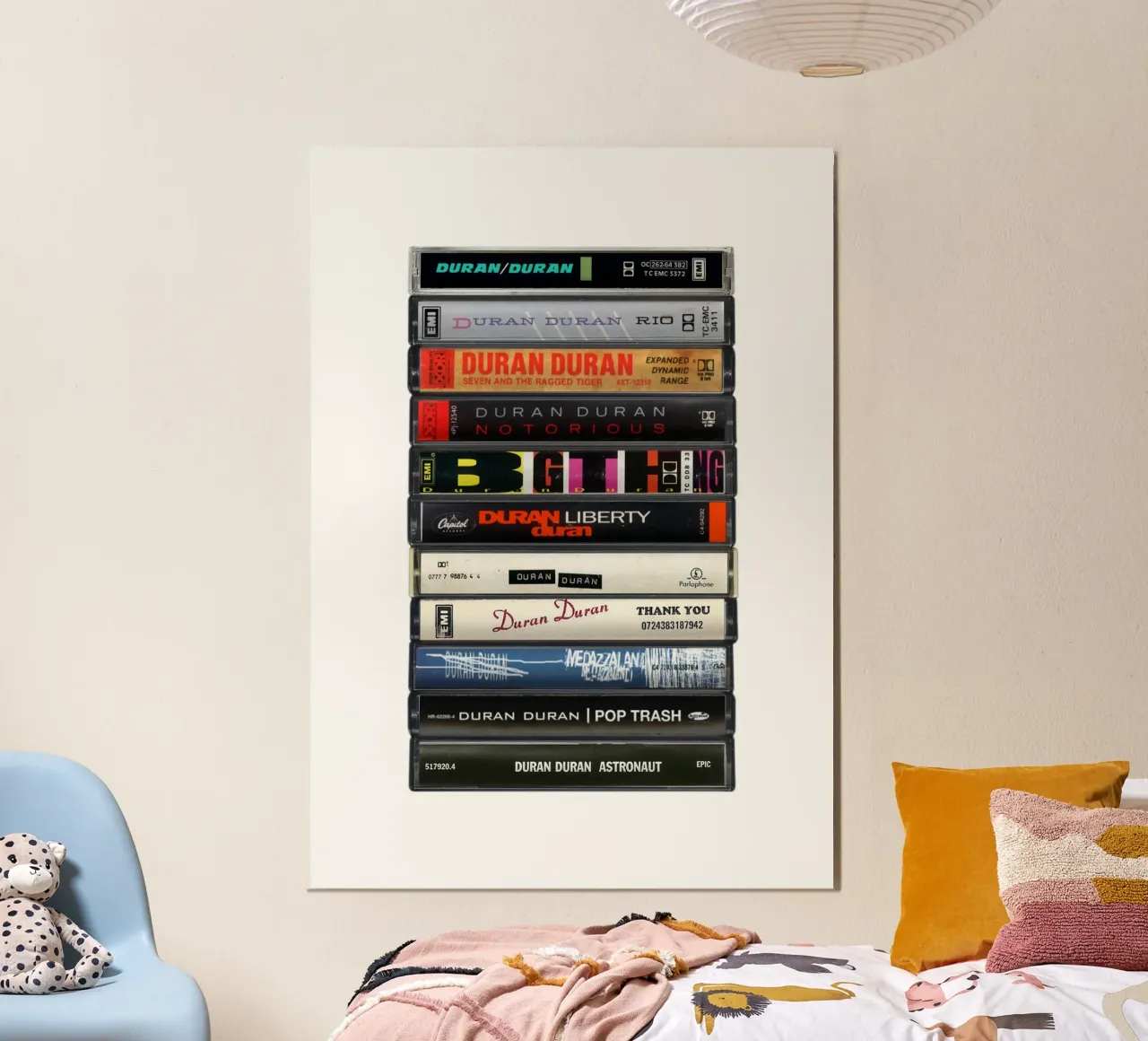 Duran Duran - Album raccolti - Stampa su cassetta poster con telaio in legno da MrMustardPrints