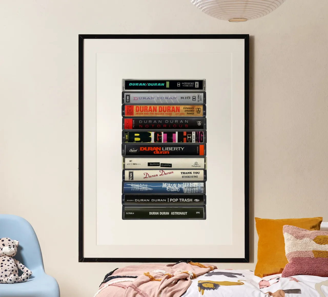 Duran Duran - Album raccolti - Stampa su cassetta poster con telaio in legno da MrMustardPrints