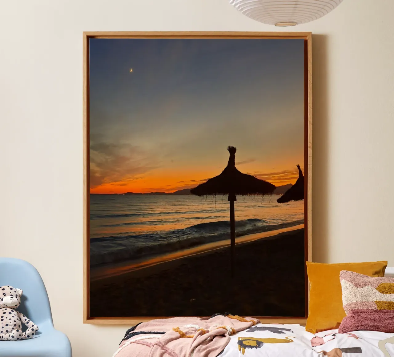 Sunset on the Beach tela con Cornice a cassetta da Les Meravelles