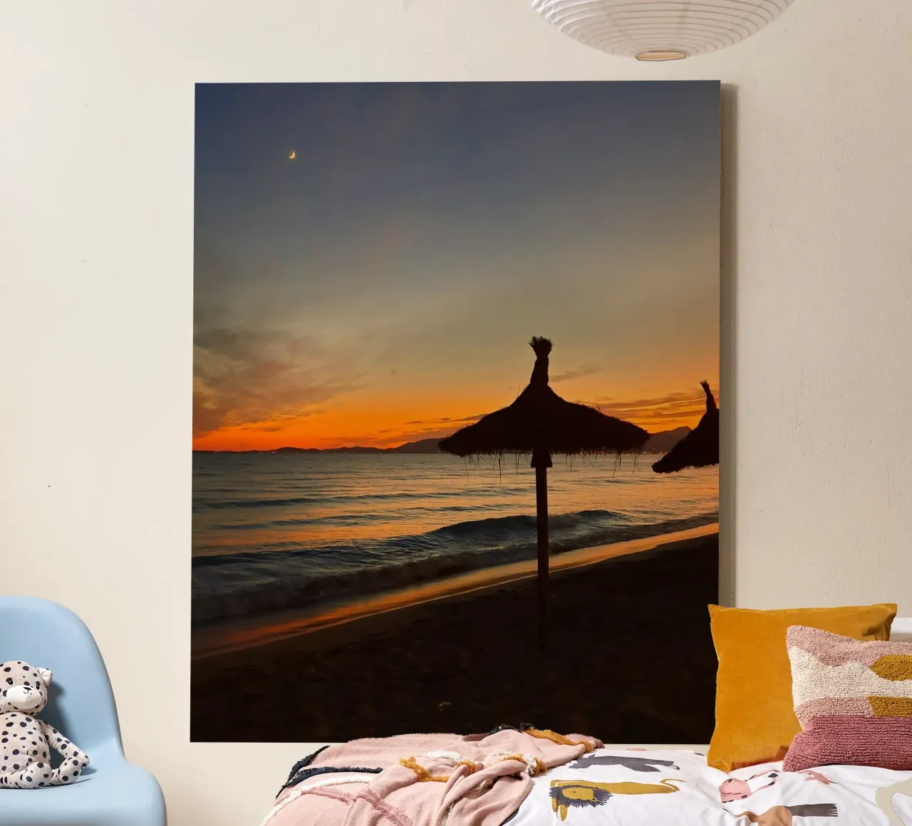 Sunset on the Beach tela con Cornice a cassetta da Les Meravelles