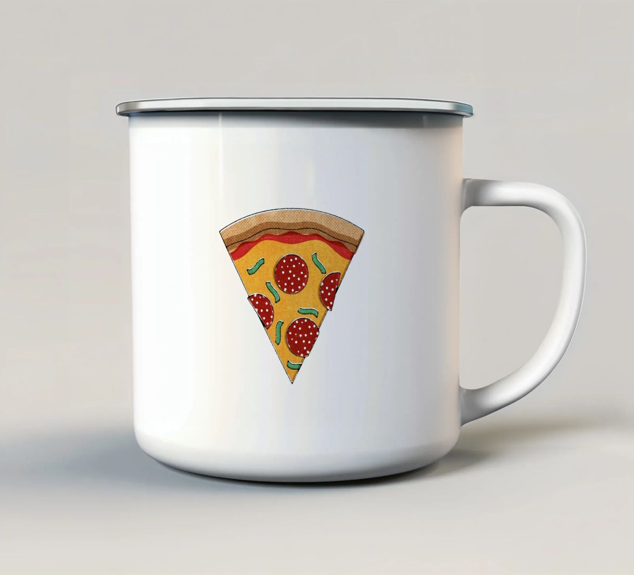 FAST FOOD - Pizza tazza in smalto da DANIEL COULMANN