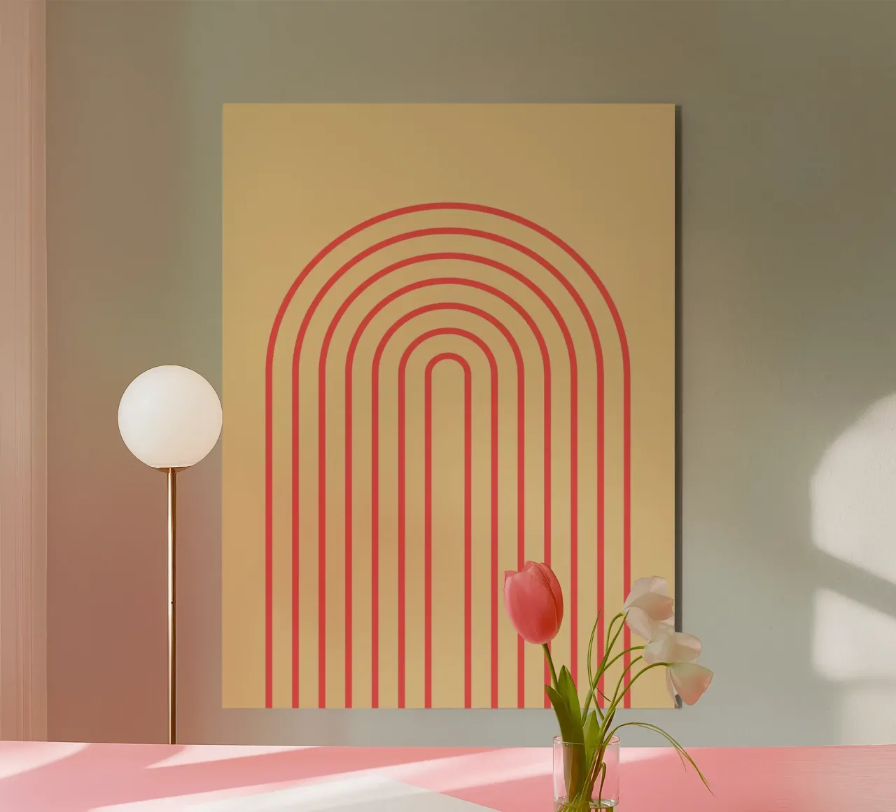 Arcobaleno boho arancione alluminio dibond da Proper job studio