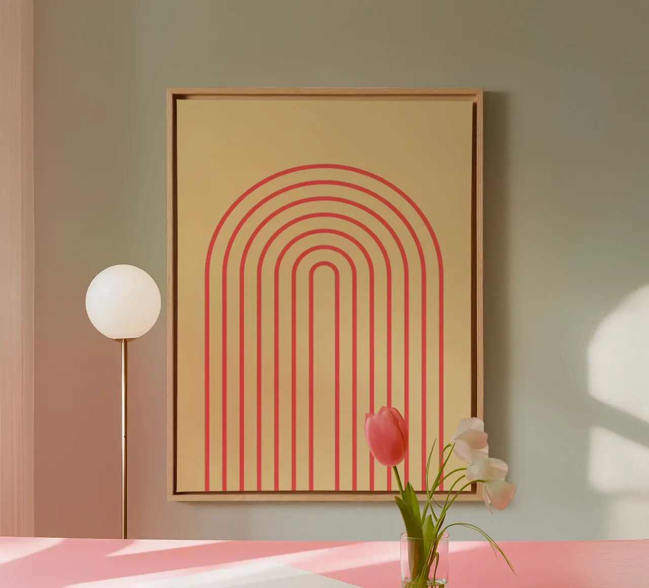 Arcobaleno boho arancione tela con Cornice a cassetta da Proper job studio