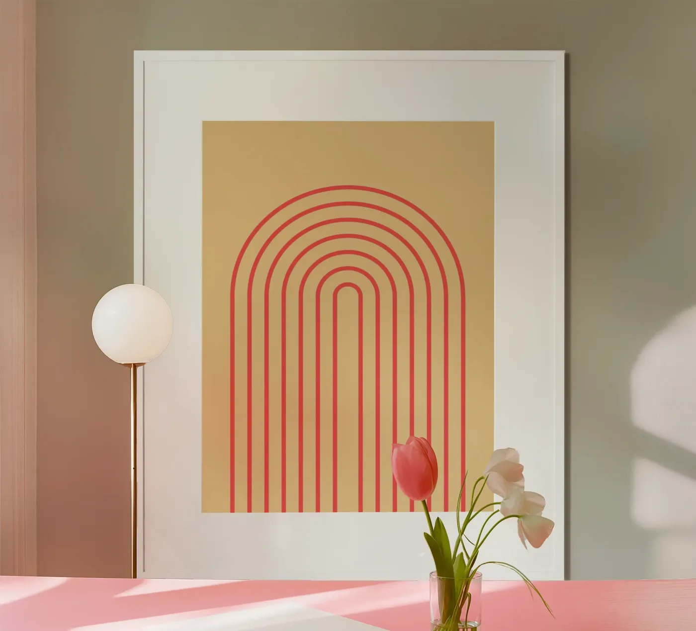 Orange boho rainbow poster by Proper job studio