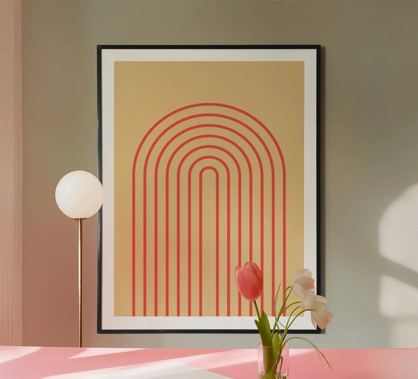 Orange boho rainbow poster by Proper job studio