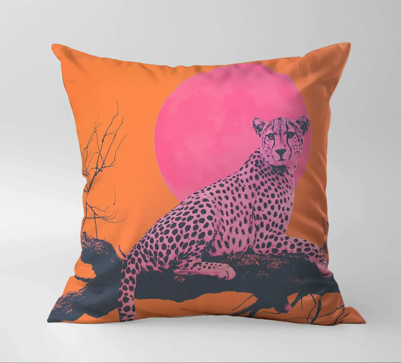 Pink Cheetah e Sunet Vibes cuscino da Malou-Studio