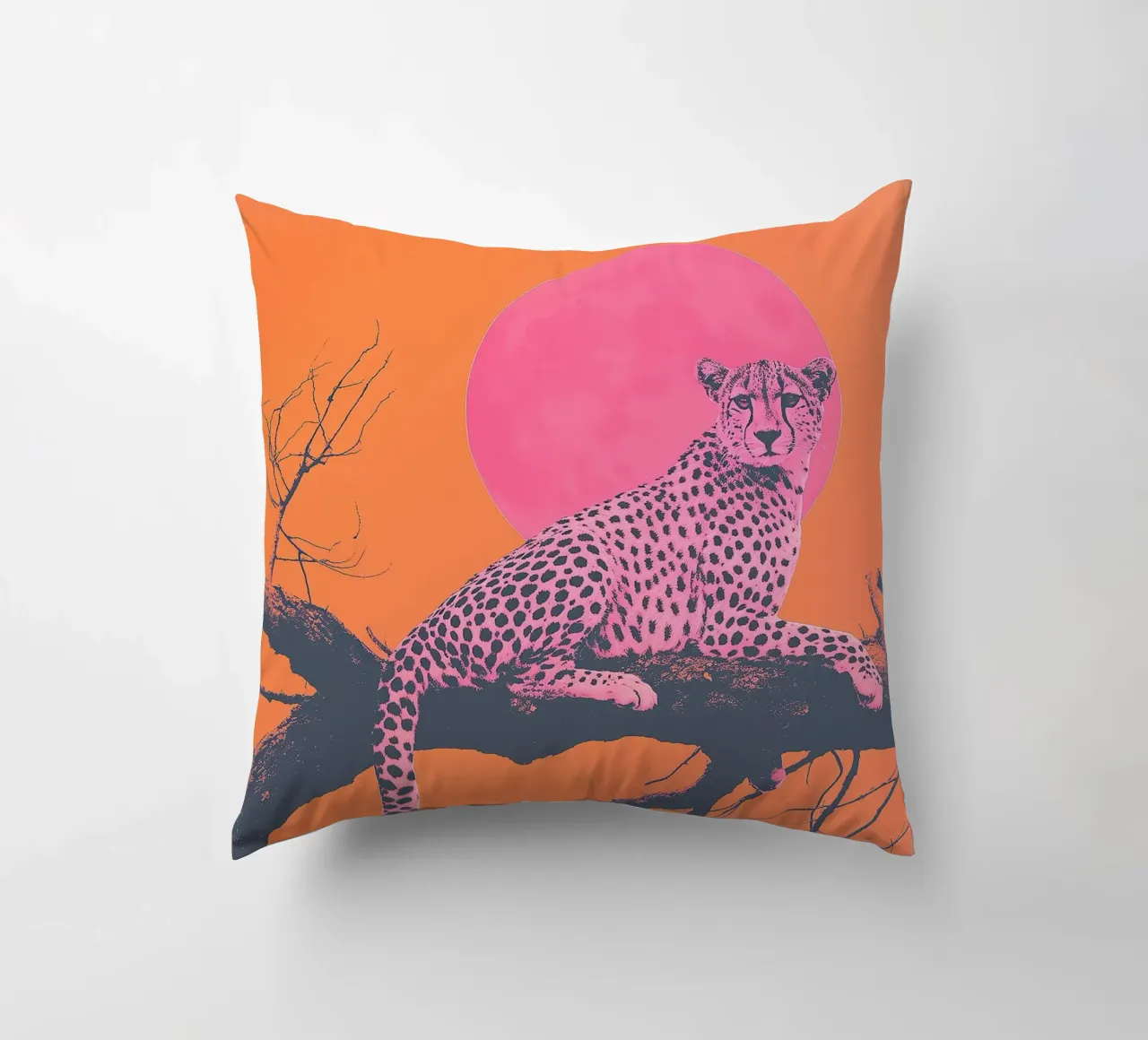 Pink Cheetah e Sunet Vibes cuscino da Malou-Studio