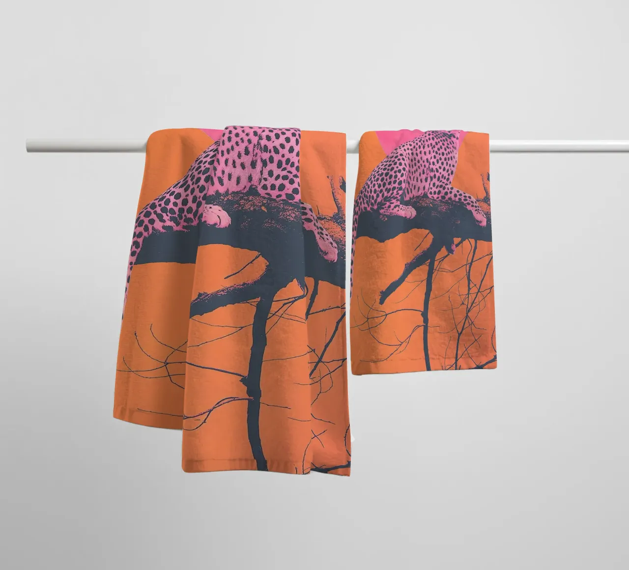 Pink Cheetah e Sunet Vibes asciugamano da bagno da Malou-Studio