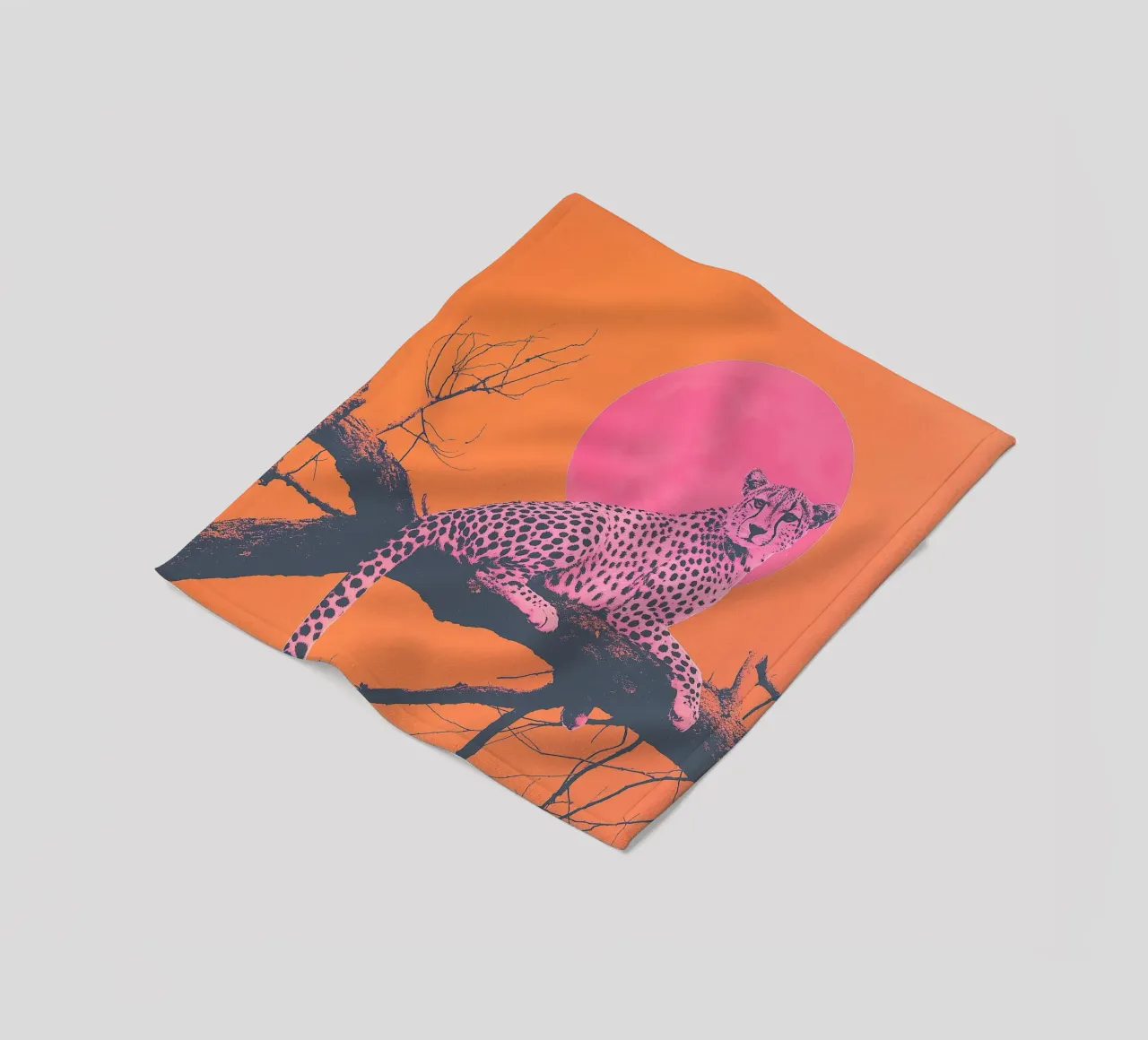 Pink Cheetah e Sunet Vibes coperta in pile da Malou-Studio