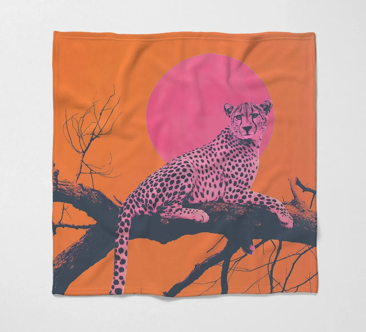 Pink Cheetah e Sunet Vibes coperta in pile da Malou-Studio