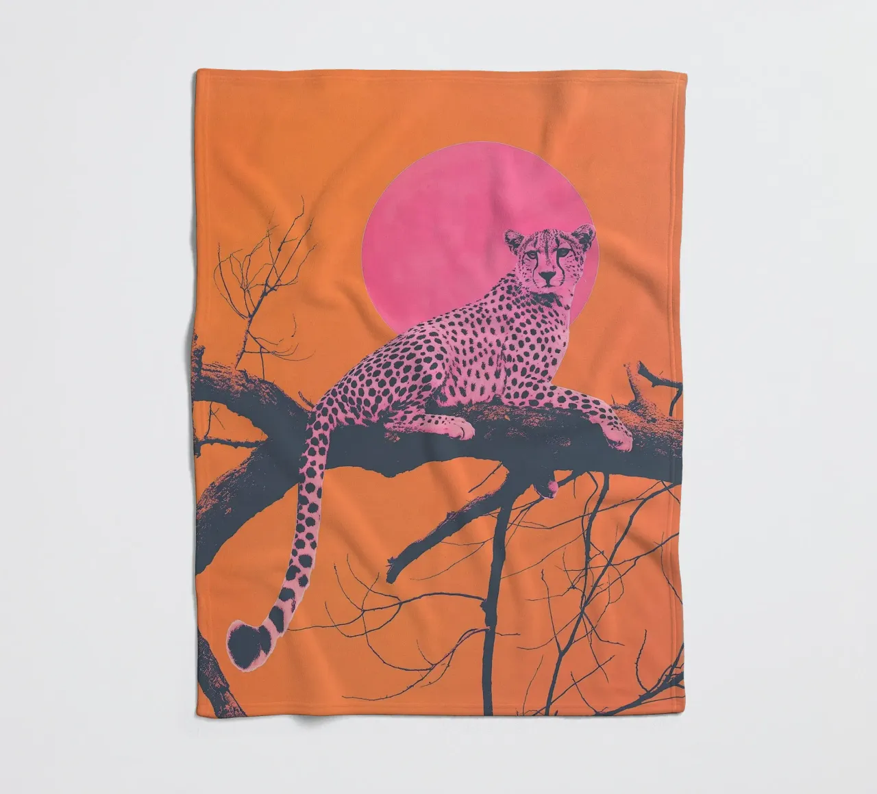 Pink Cheetah e Sunet Vibes coperta in pile da Malou-Studio