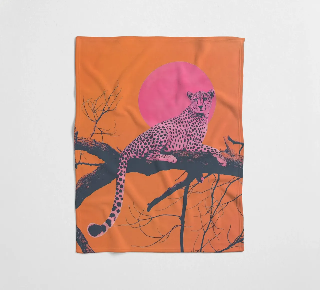 Pink Cheetah e Sunet Vibes coperta in pile da Malou-Studio