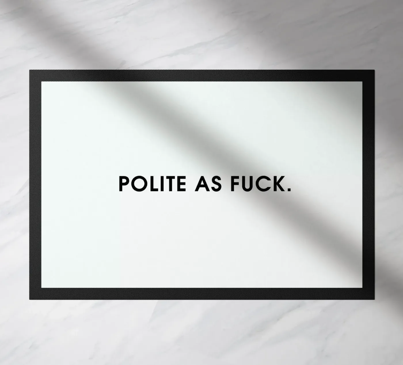 Polite White doormat by Intertitres