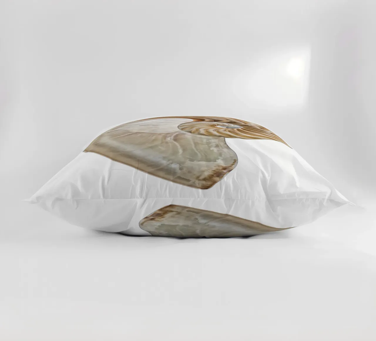 Natural Perfection: Cross-Section Nautilus Shell decorative cushion by Curious Collections by Marielle Leenders