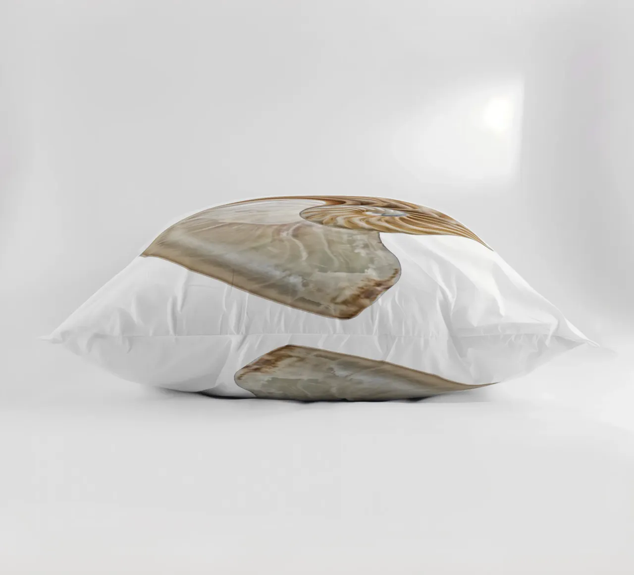 Natural Perfection: Cross-Section Nautilus Shell decorative cushion by Curious Collections by Marielle Leenders