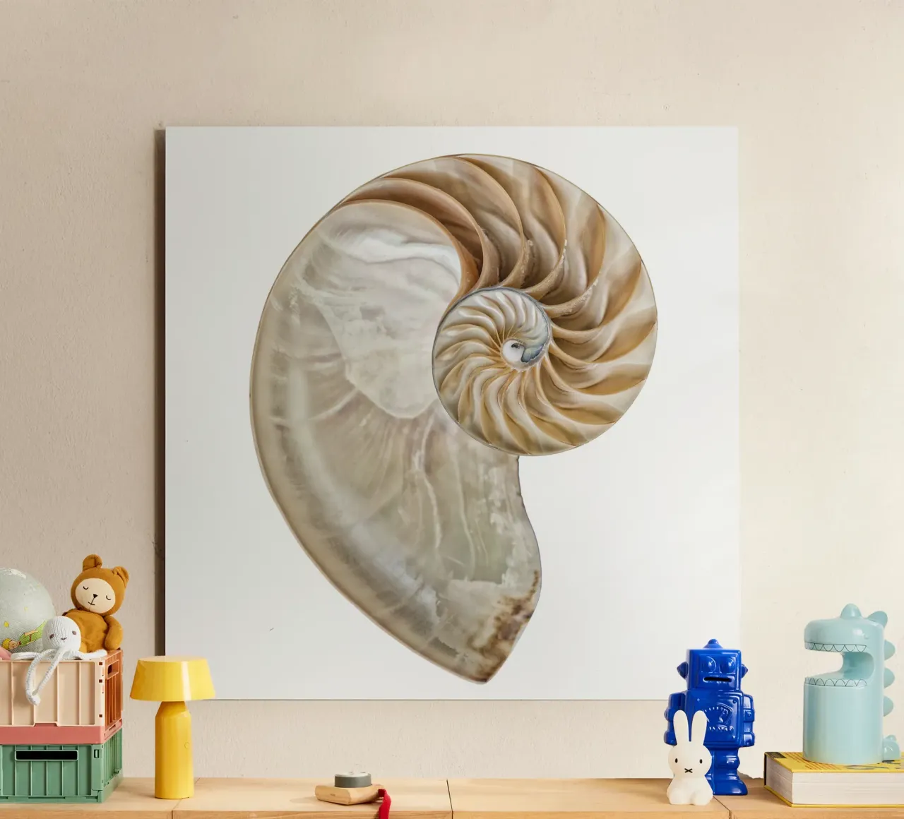 Natural Perfection: Cross-Section Nautilus Shell alu-dibond by Curious Collections by Marielle Leenders