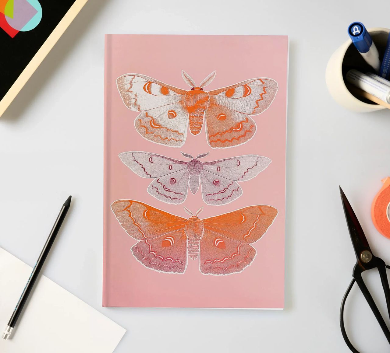Trio de papillons roses 02 carnet de notes de Malou-Studio