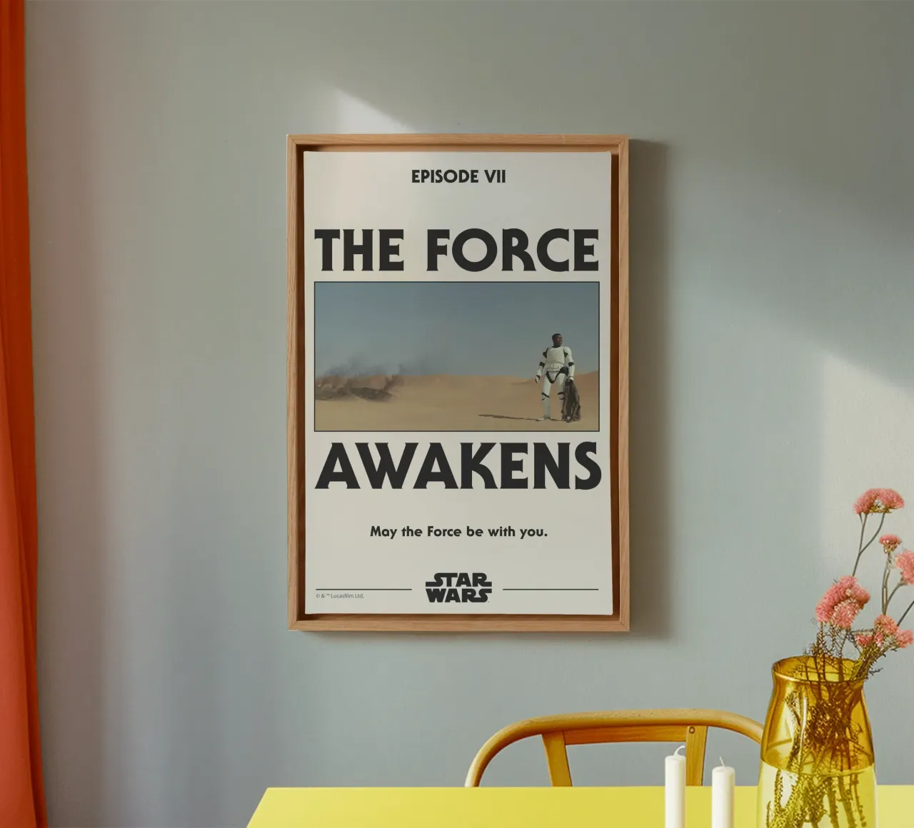 EPISODE VII - STORMTROOPER IN THE DESERT canvas met Baklijst van Star Wars