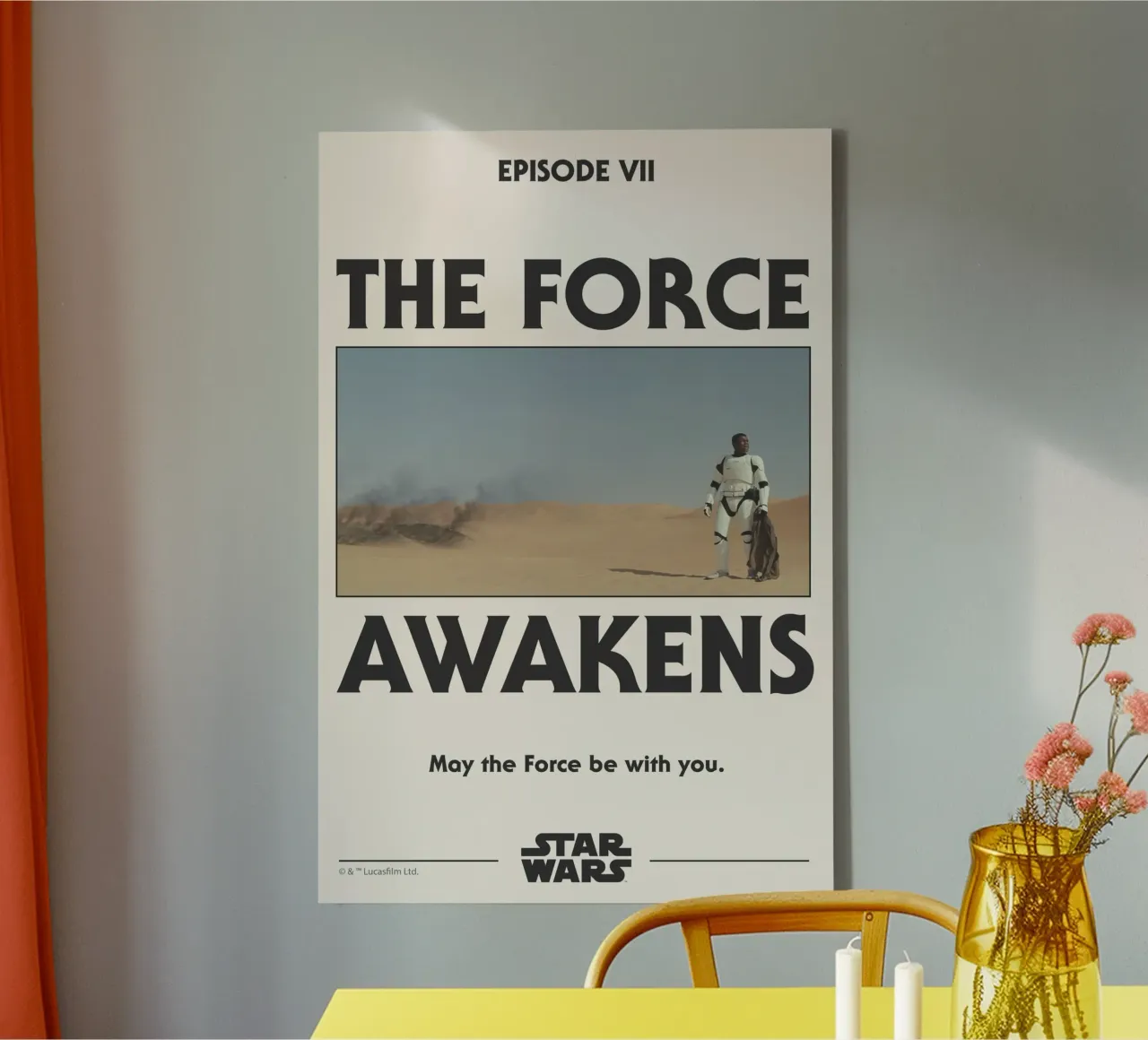 EPISODE VII - STORMTROOPER IN THE DESERT canvas met Baklijst van Star Wars