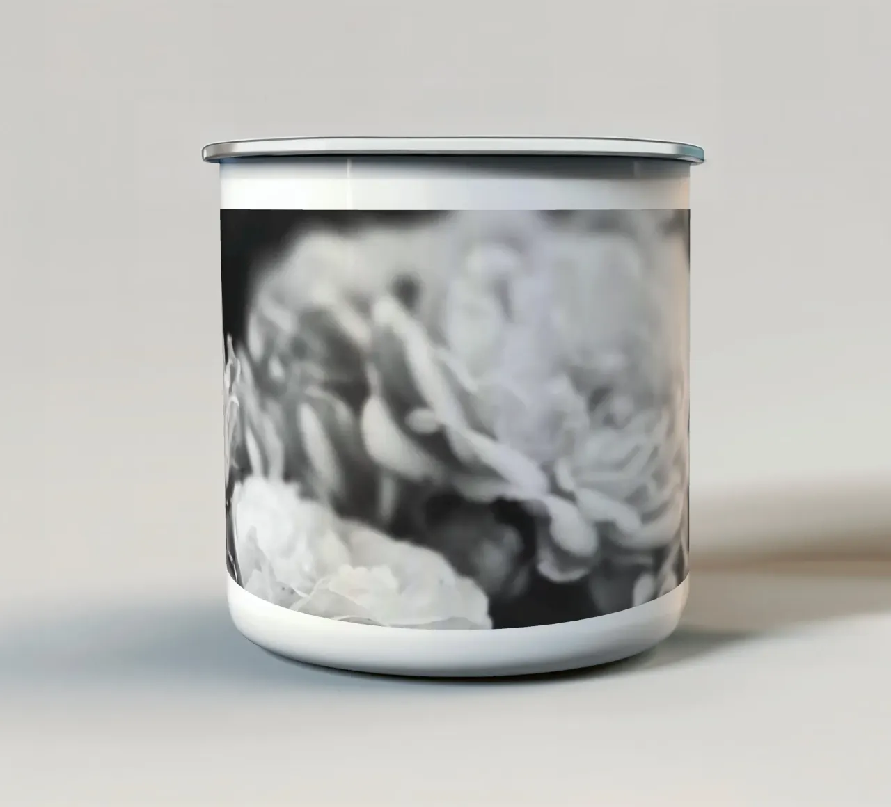Vintage roses - classic black and white photography enamel mug by Whole©