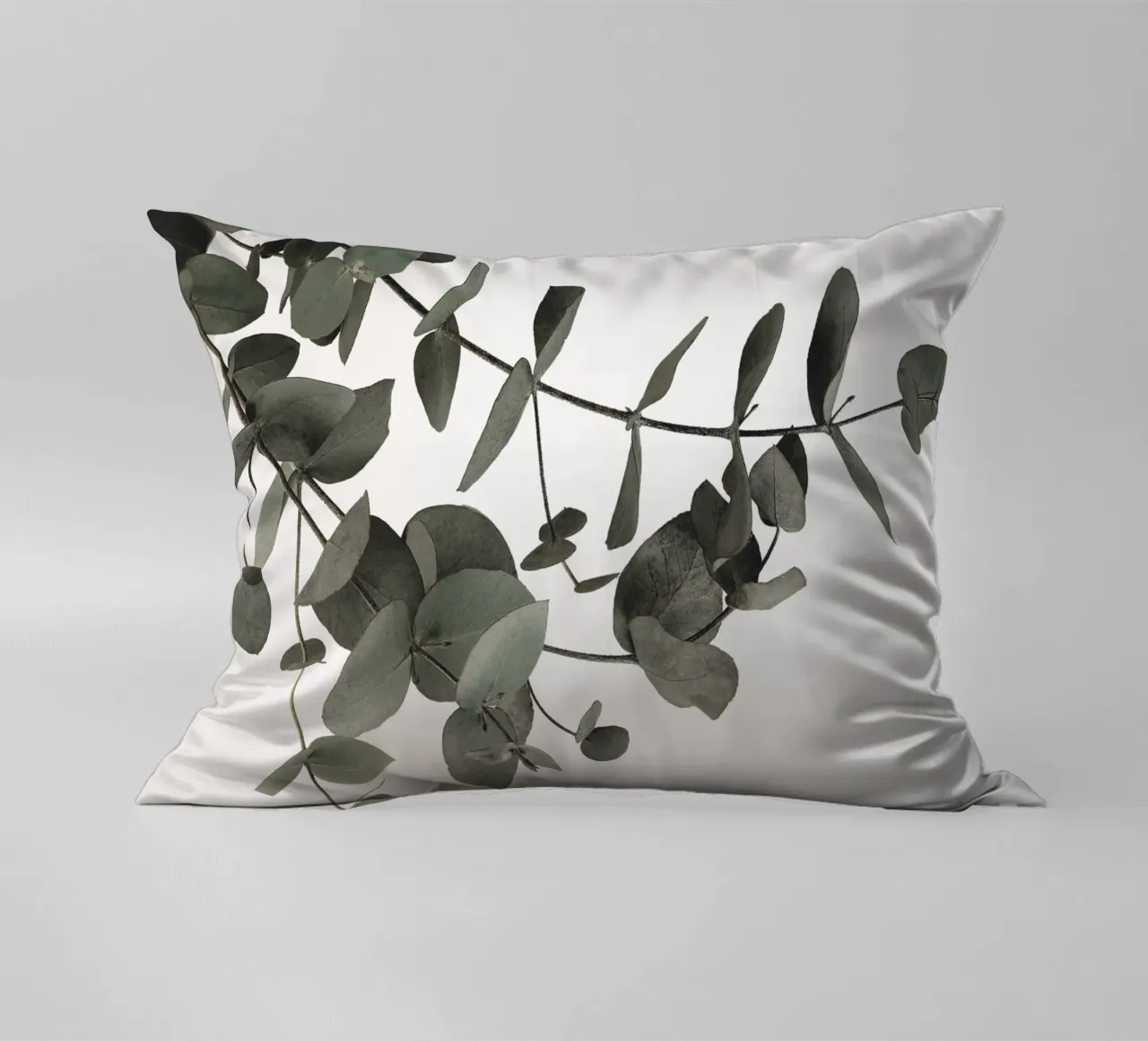 Eucalyptus Minimal - Stylish natural motif in subtle tones decorative cushion by Whole©