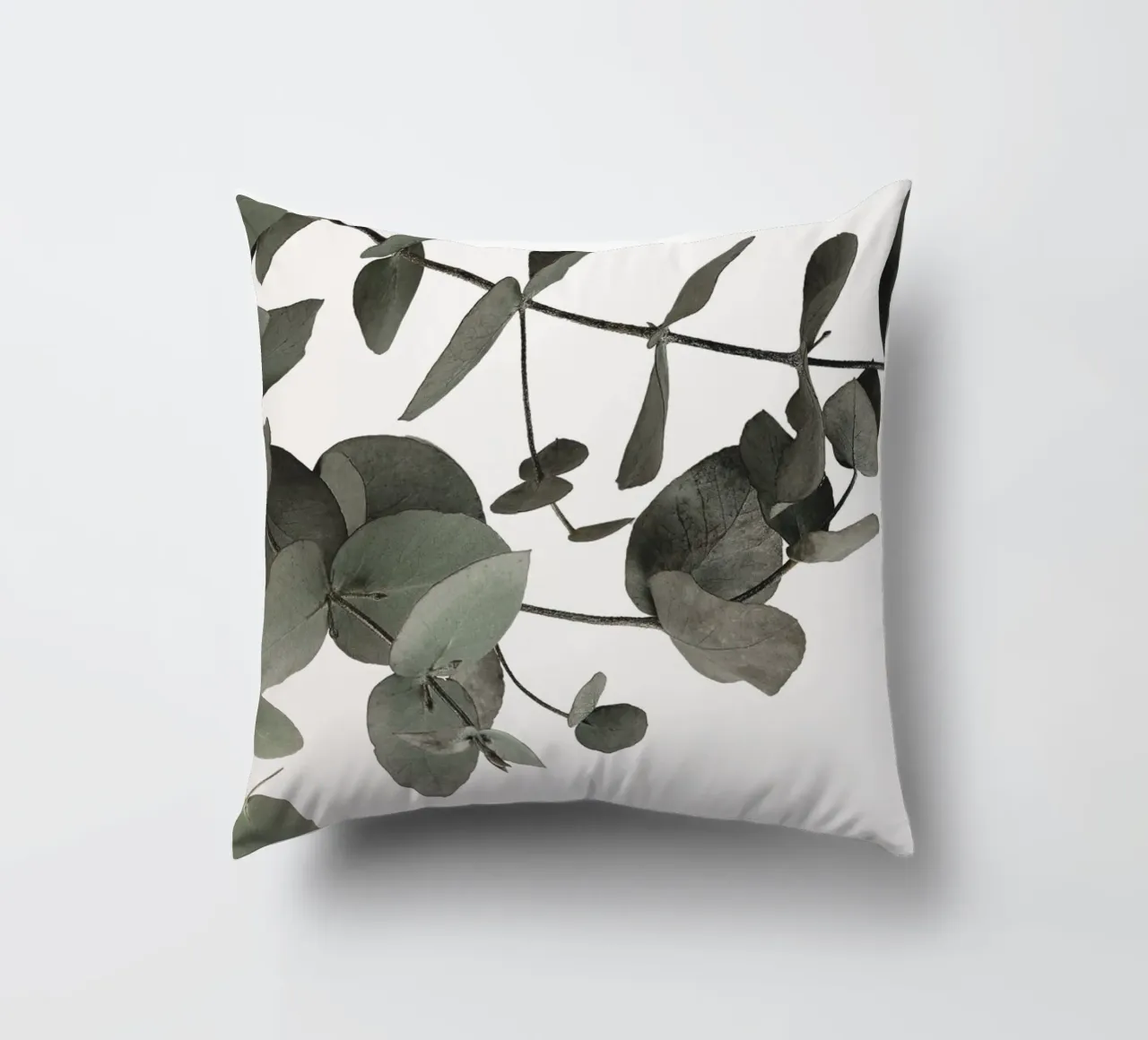 Eucalyptus Minimal - Stylish natural motif in subtle tones decorative cushion by Whole©