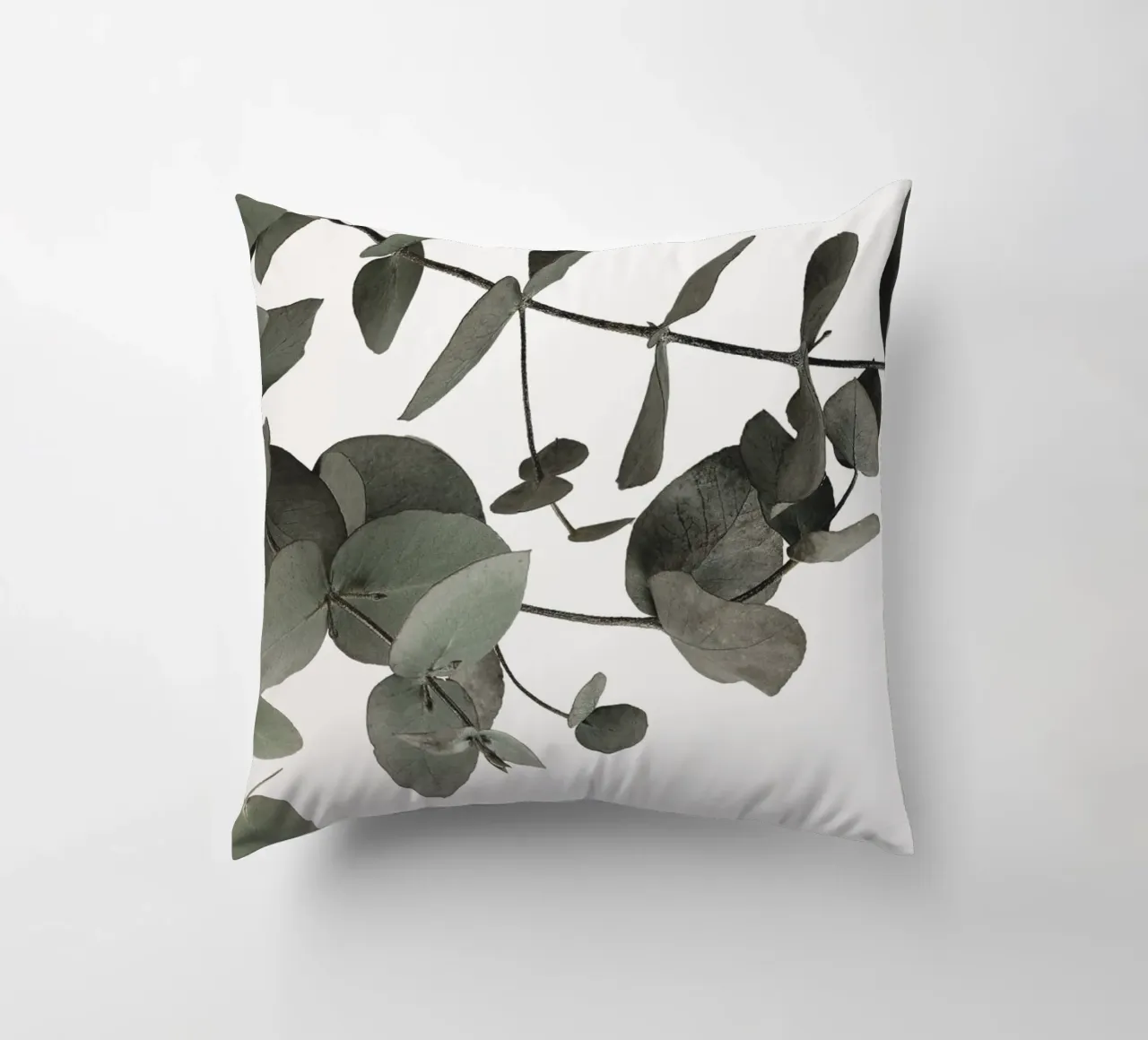 Eucalyptus Minimal - Stylish natural motif in subtle tones decorative cushion by Whole©