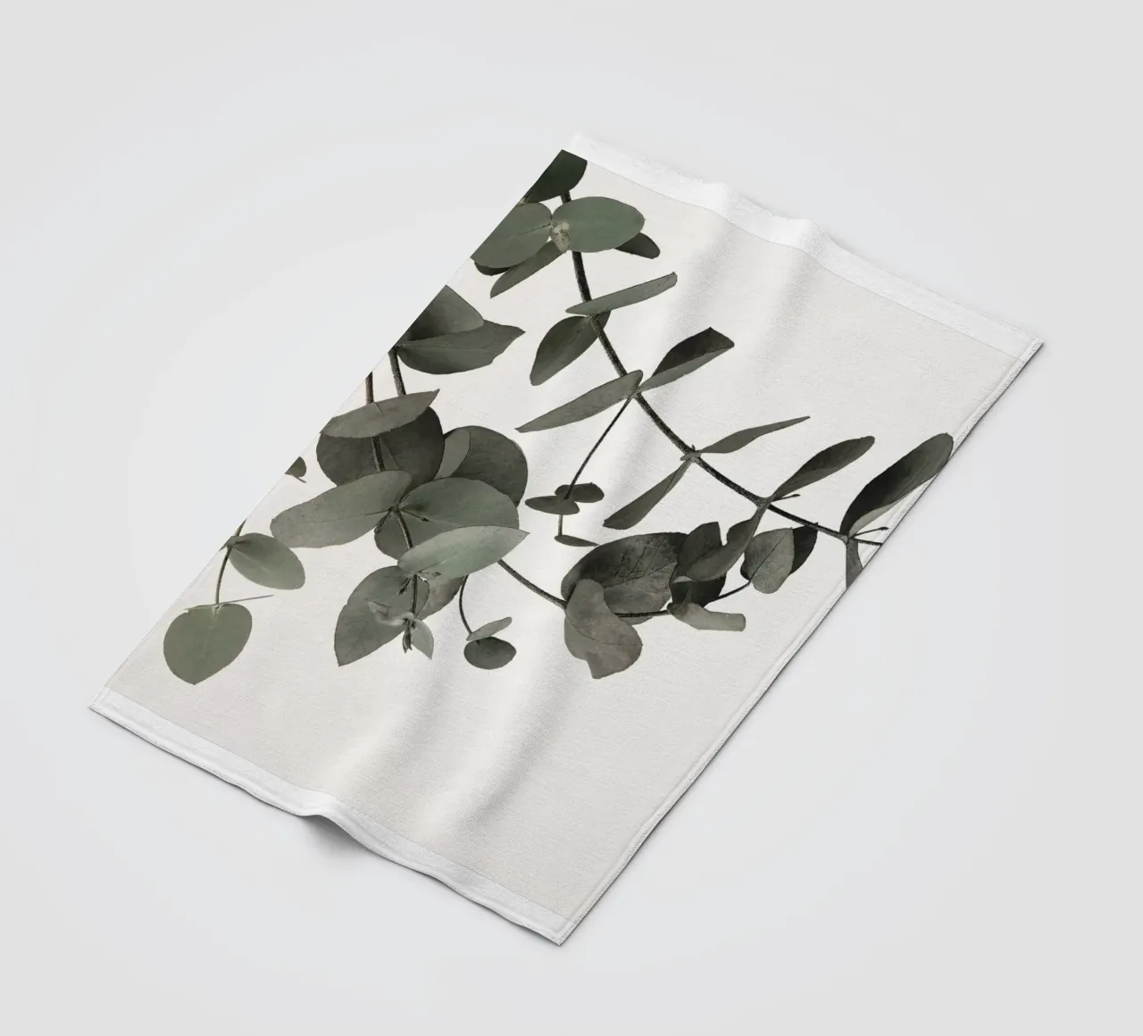 Eucalyptus Minimal - Stylish natural motif in subtle tones fleece blanket by Whole©