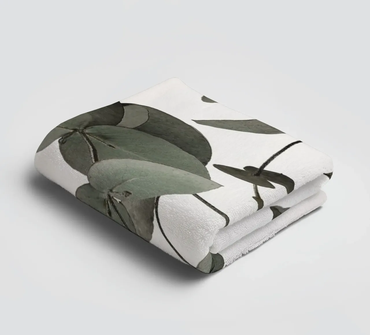 Eucalyptus Minimal - Stylish natural motif in subtle tones towel by Whole©