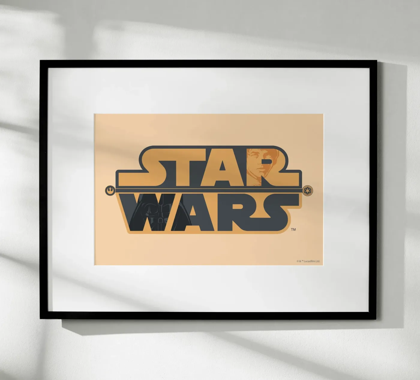 STAR WARS LOGO - DARTH VADER vs LUKE SKYWALKER poster con telaio in alluminio da Star Wars