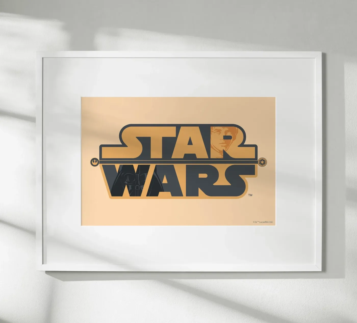 STAR WARS LOGO - DARTH VADER vs LUKE SKYWALKER poster con telaio in alluminio da Star Wars