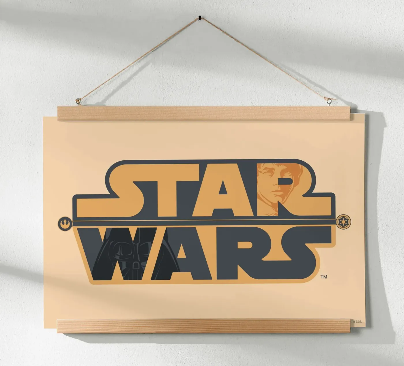 STAR WARS LOGO - DARTH VADER vs LUKE SKYWALKER poster con telaio in alluminio da Star Wars