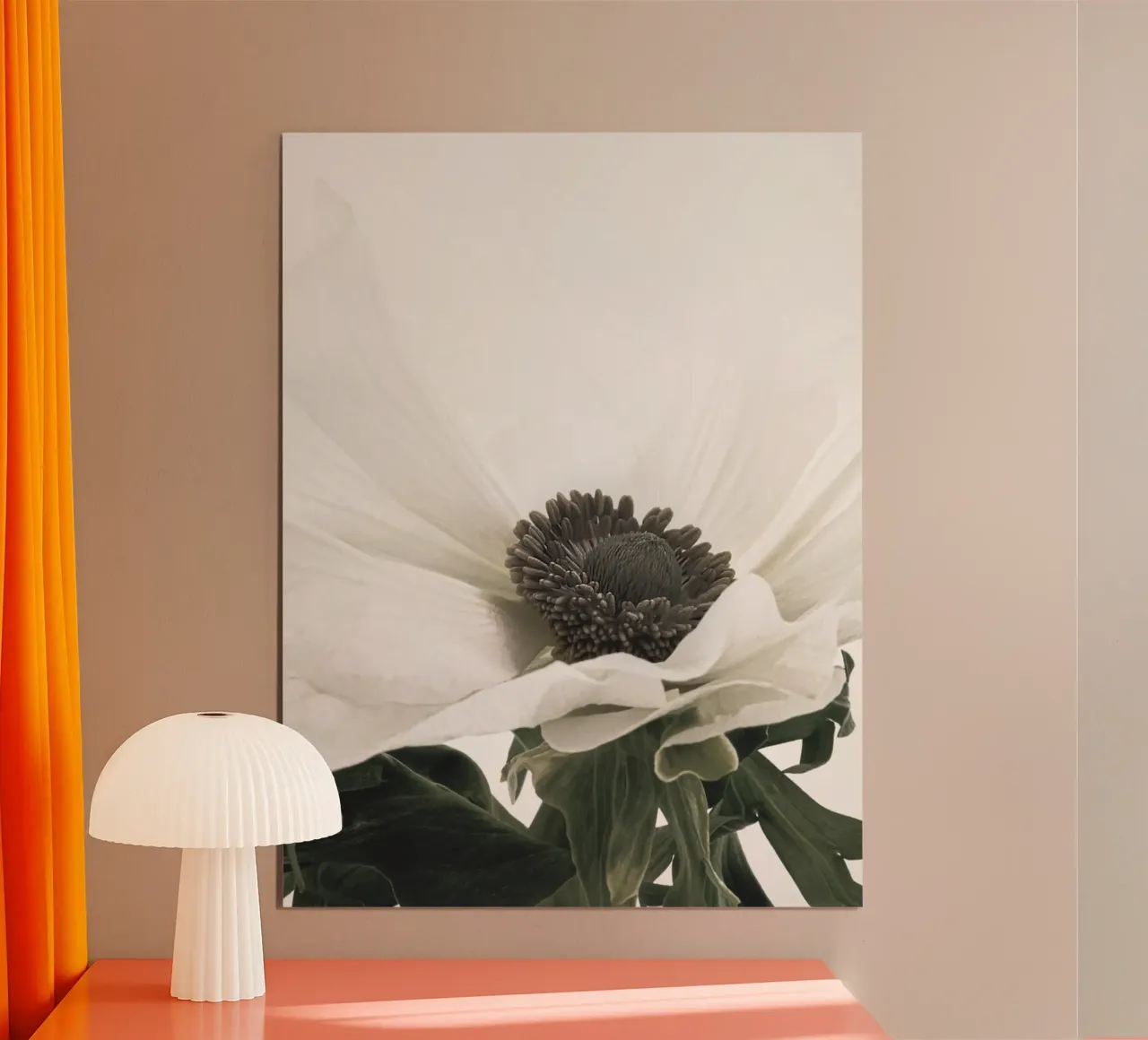 Elegant anemone - timeless flower picture in soft colours hahnemühle by Whole©
