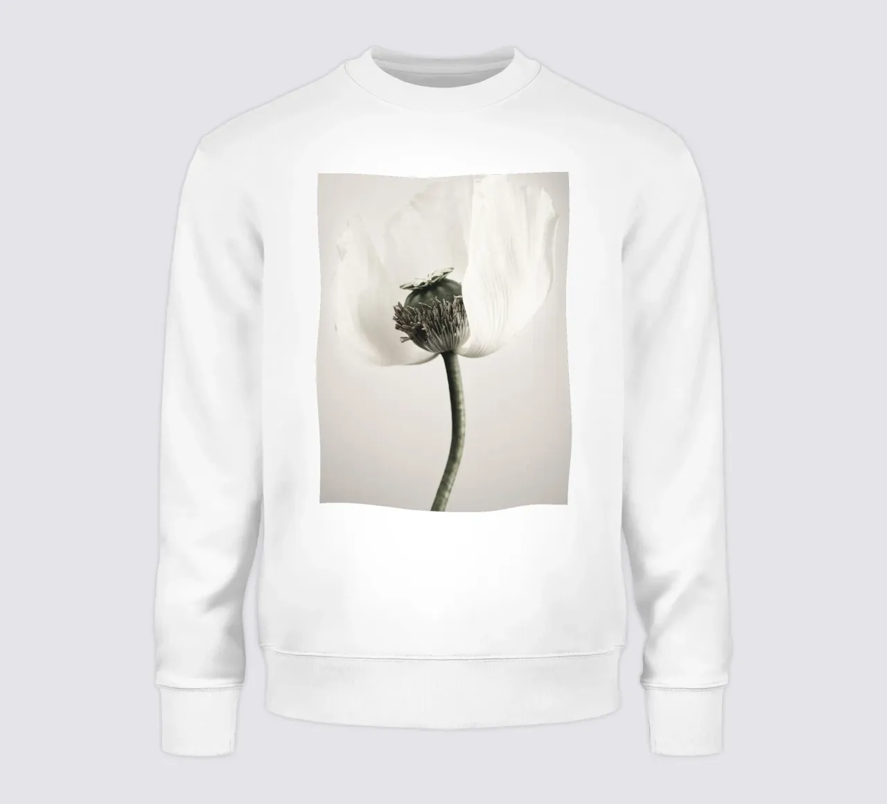 Noble poppy - Subtle floral motif in soft tones sweatshirt by Whole©