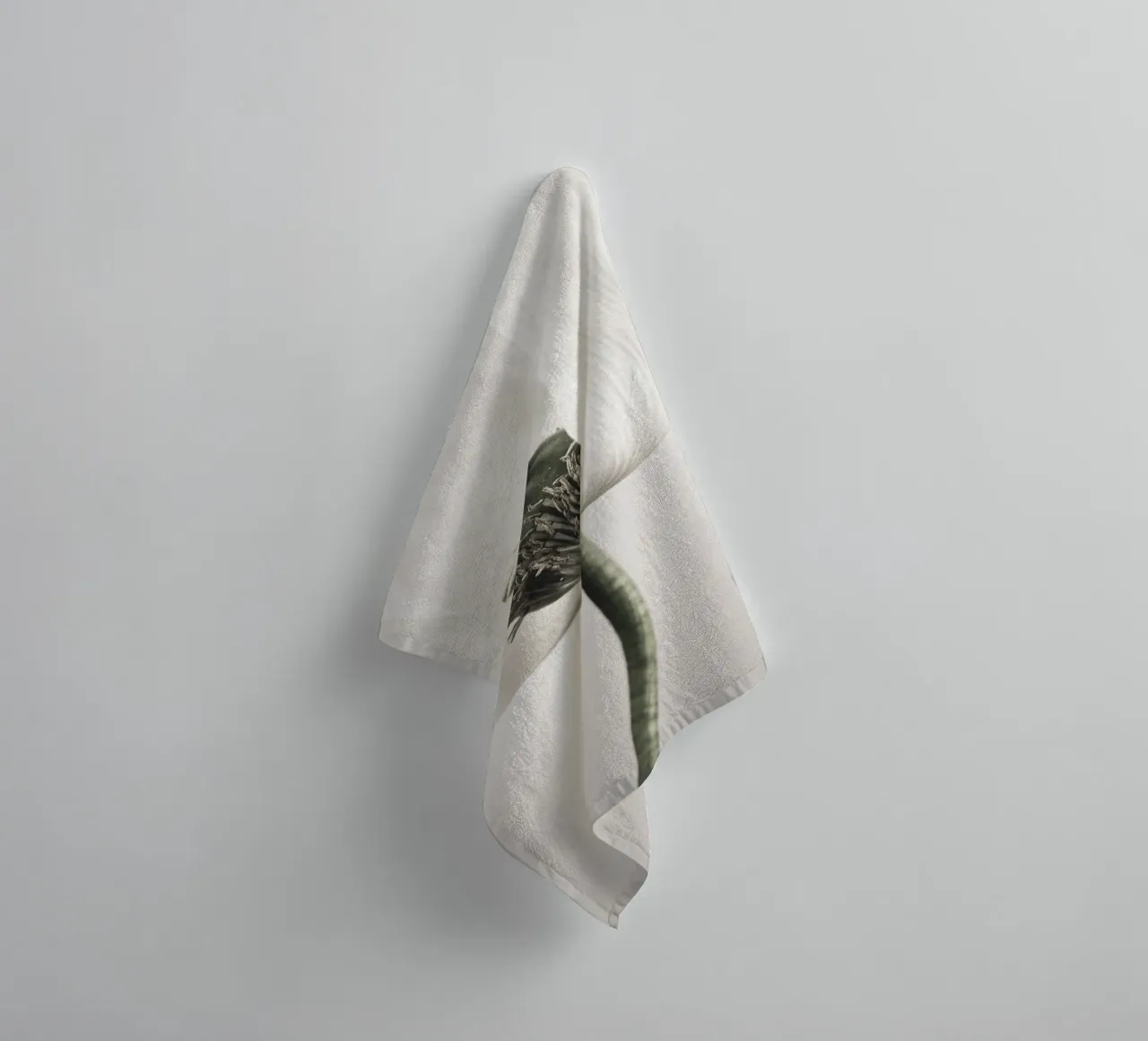 Noble poppy - Subtle floral motif in soft tones towel by Whole©