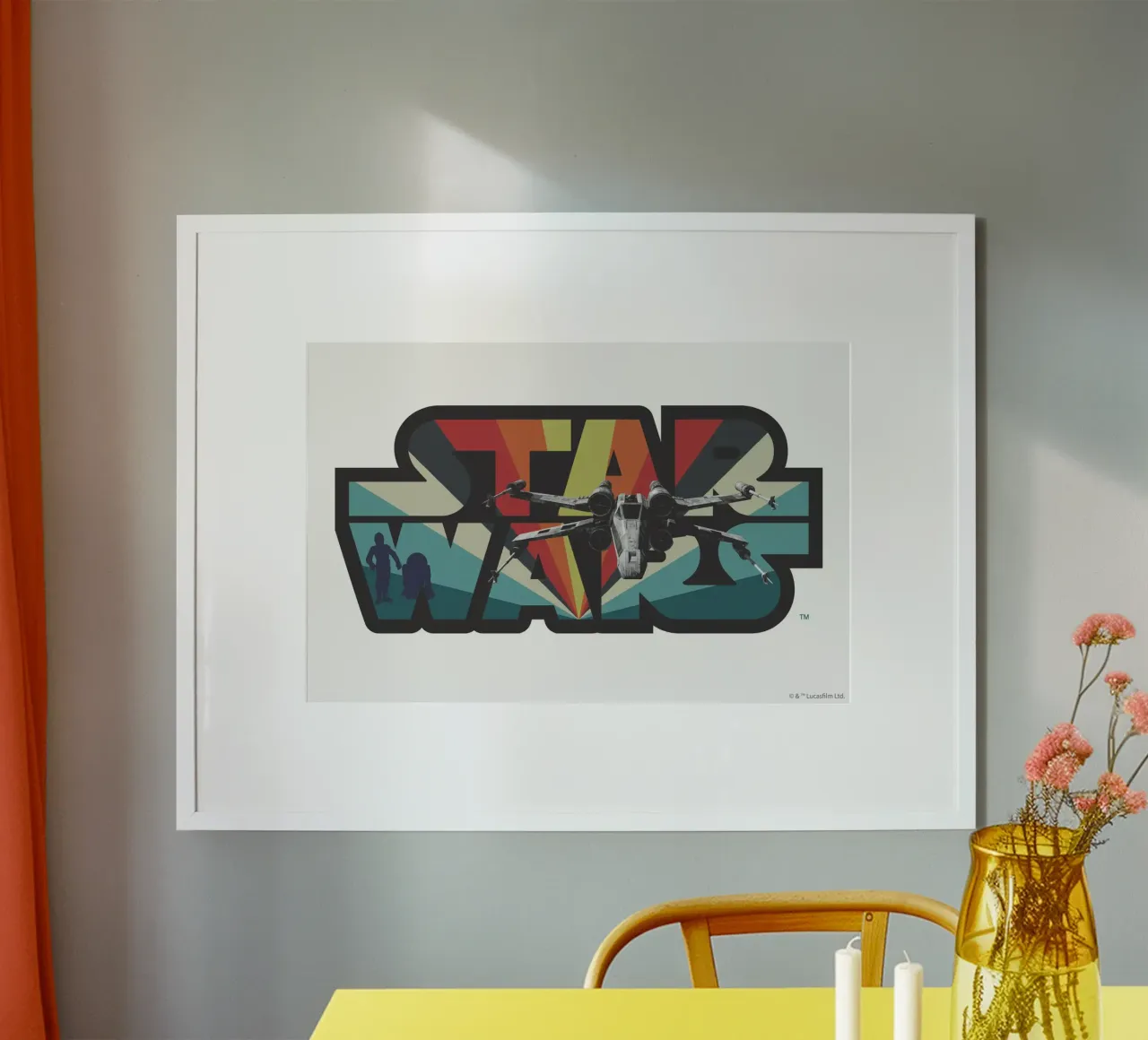 STAR WARS LOGO - STARSHIP Poster mit Holzrahmen von Star Wars