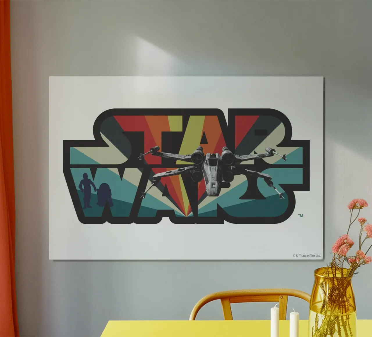 STAR WARS LOGO - STARSHIP Poster mit Holzrahmen von Star Wars