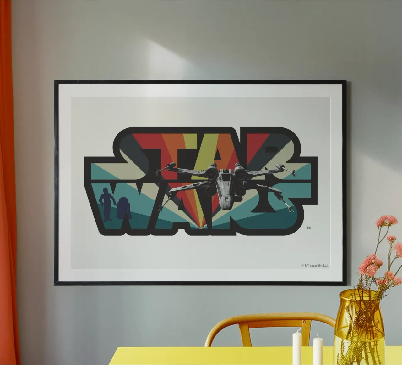 STAR WARS LOGO - STARSHIP Poster mit Holzrahmen von Star Wars