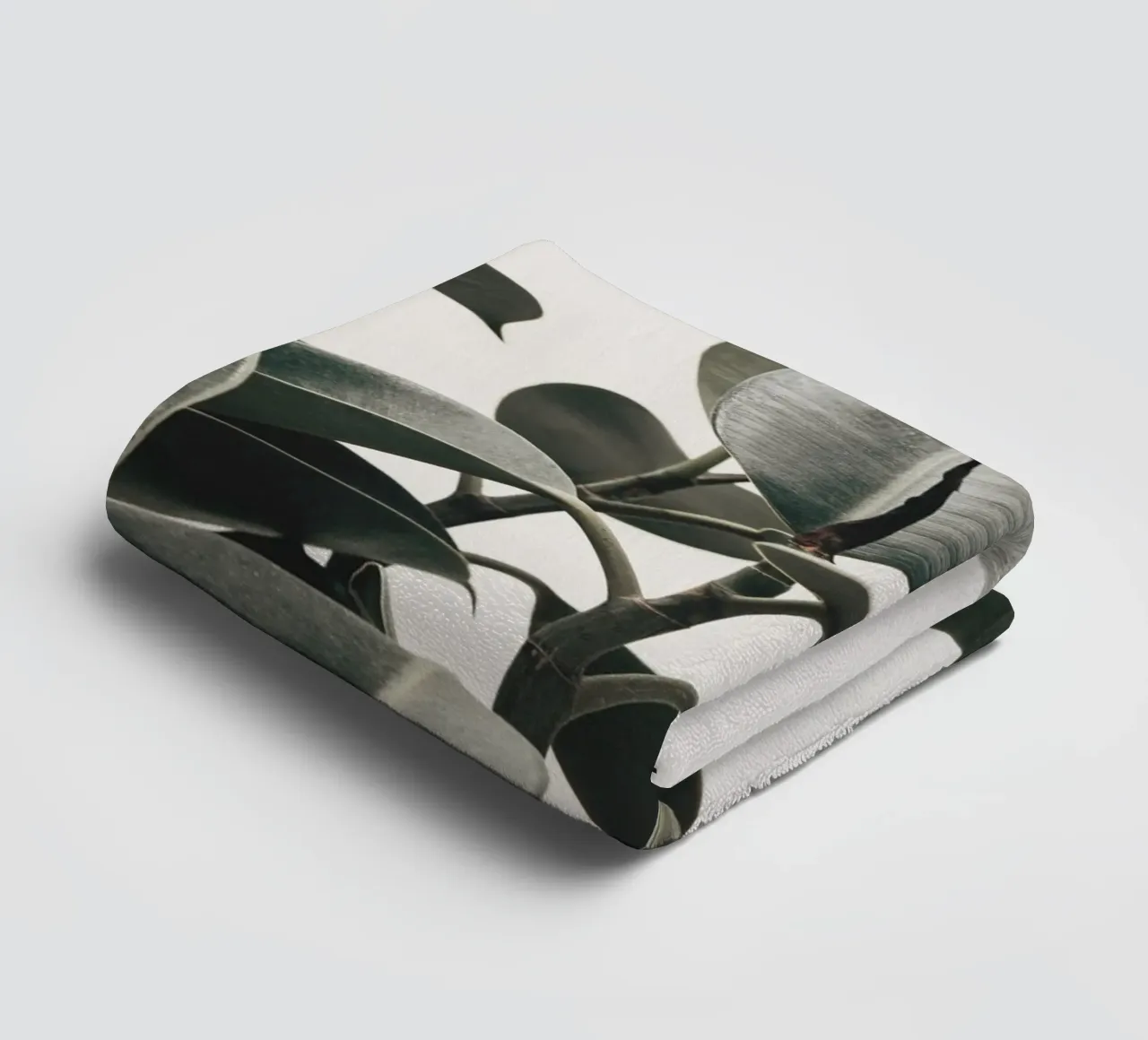 Modern rubberboomblad - Stijlvol natuurlijk ontwerp badhanddoek van Whole©