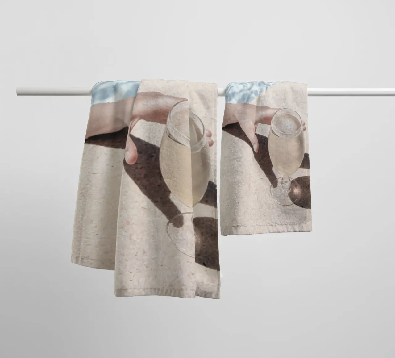 Elegant summer moment by the pool - Stylish photo motif towel by Whole©
