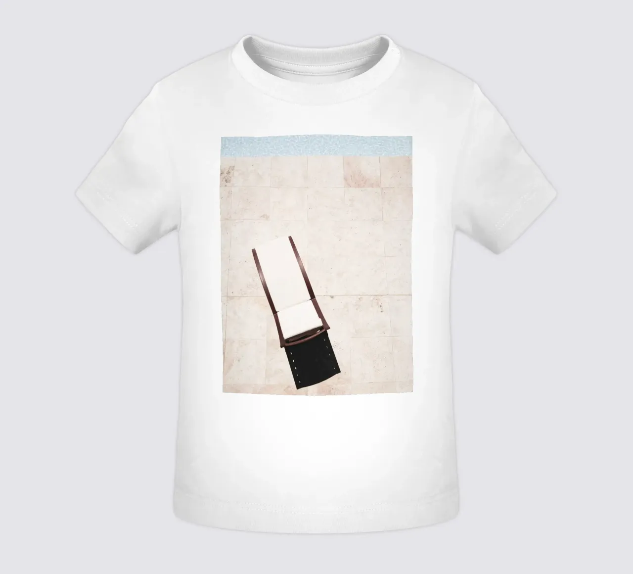Minimalist pool relaxation - modern summer design baby t-shirt by Whole©