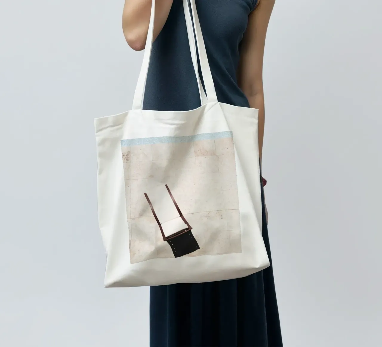 Minimalist pool relaxation - modern summer design tote bag by Whole©