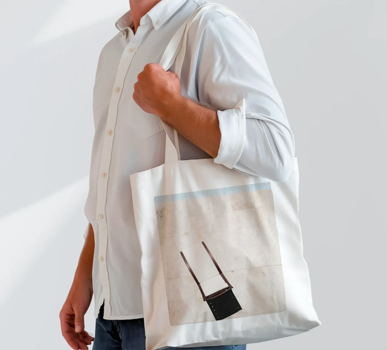 Minimalist pool relaxation - modern summer design tote bag by Whole©