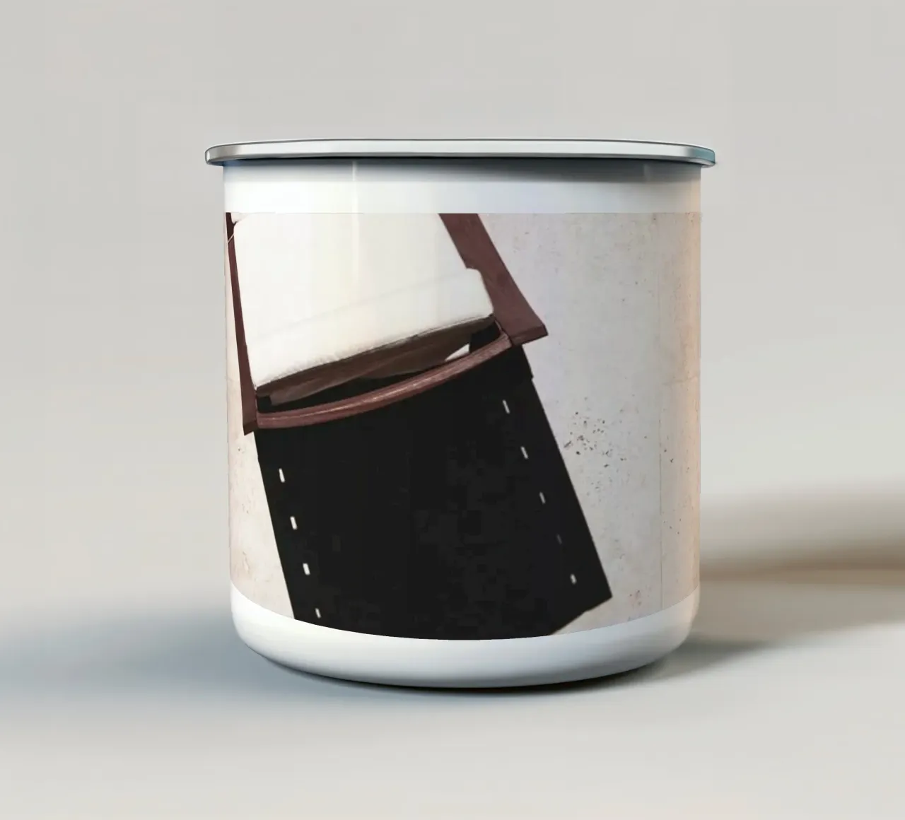 Minimalist pool relaxation - modern summer design enamel mug by Whole©