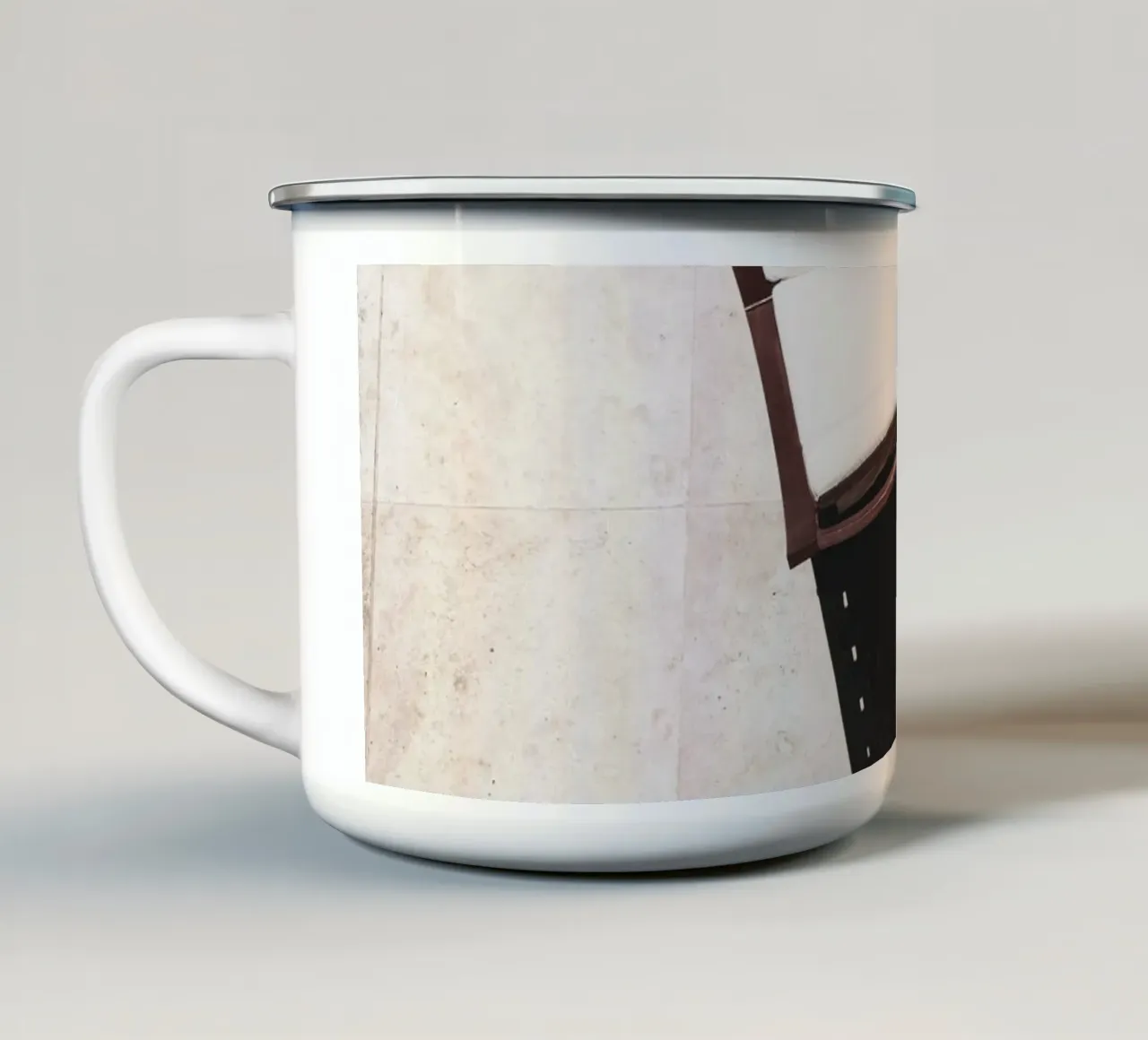 Minimalist pool relaxation - modern summer design enamel mug by Whole©