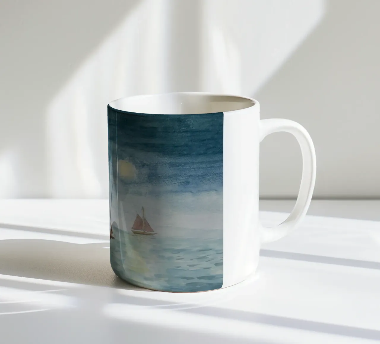 Zeesenboote sul mare tazza in ceramica da Barbara Buderath Illustrationen