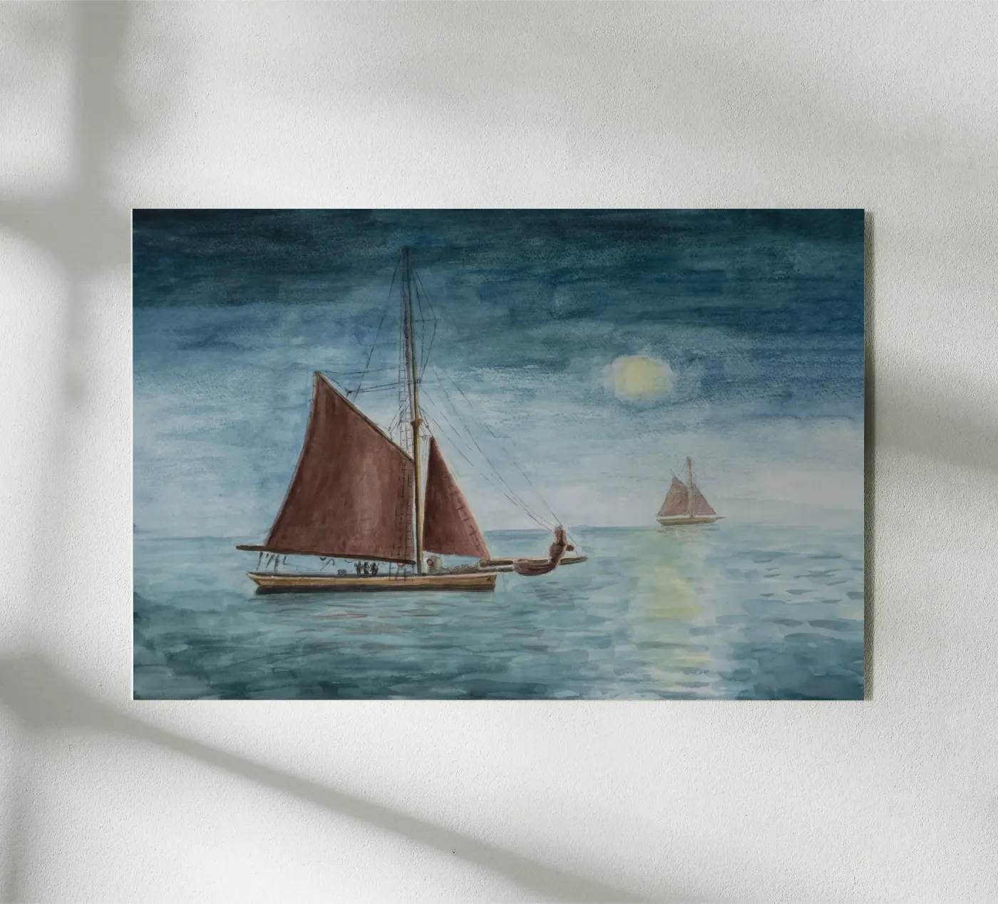 Zeesenboote on the sea acrylic glass by Barbara Buderath Illustrationen