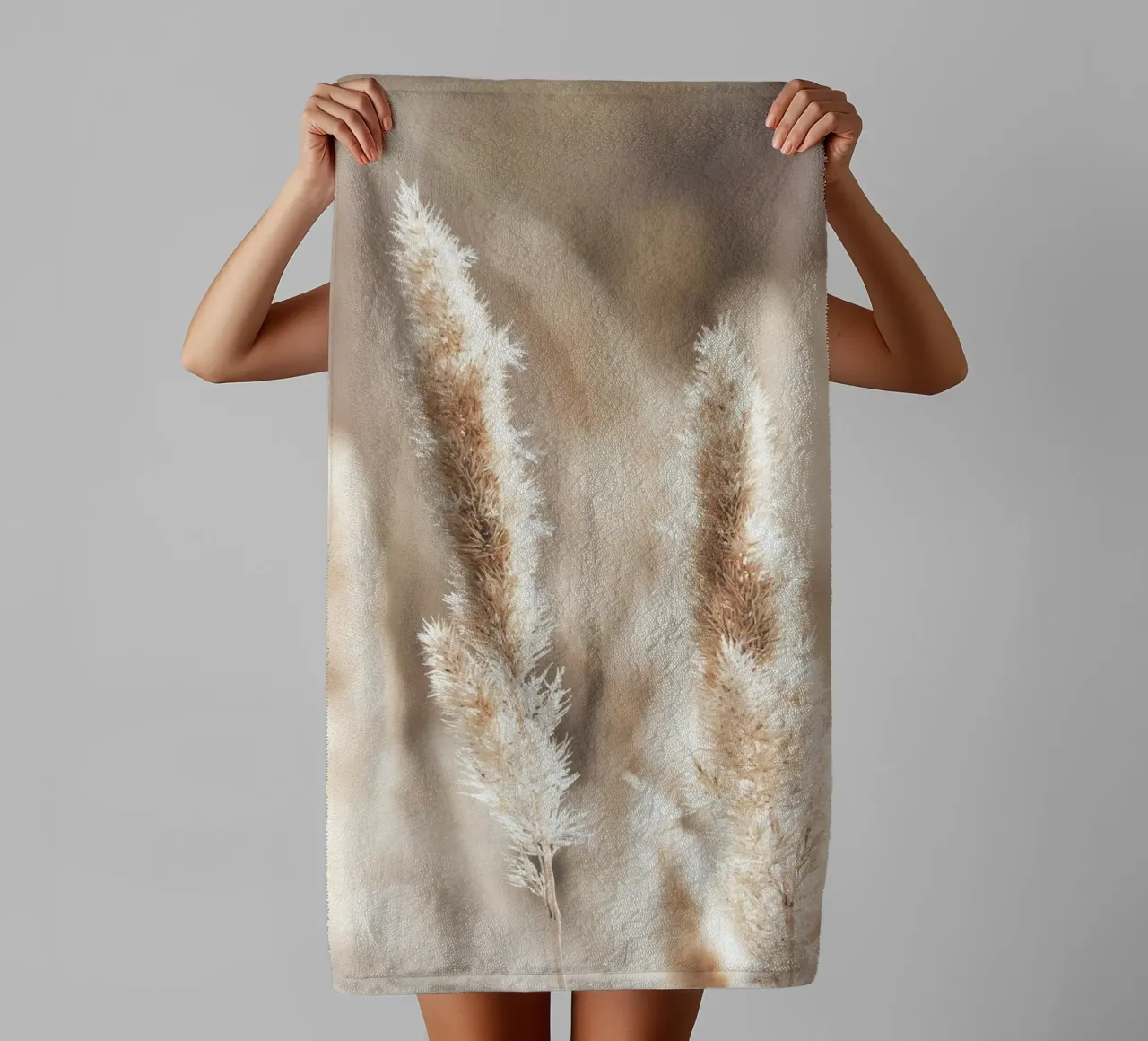 Delicate reed grass - nature minimalist boho wall art towel by Whole©