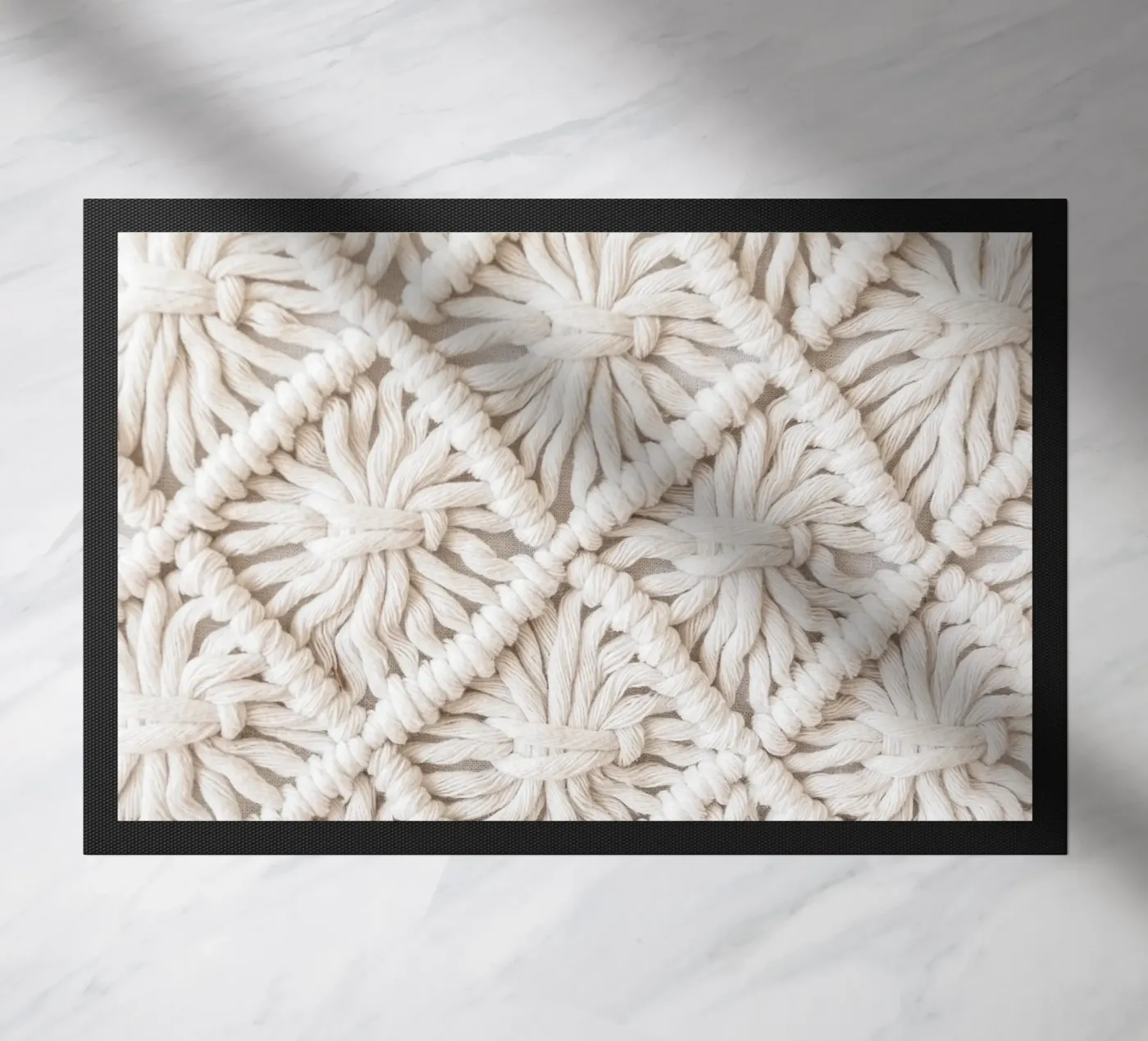 Boho macramé pattern - Stylish textile design doormat by Whole©