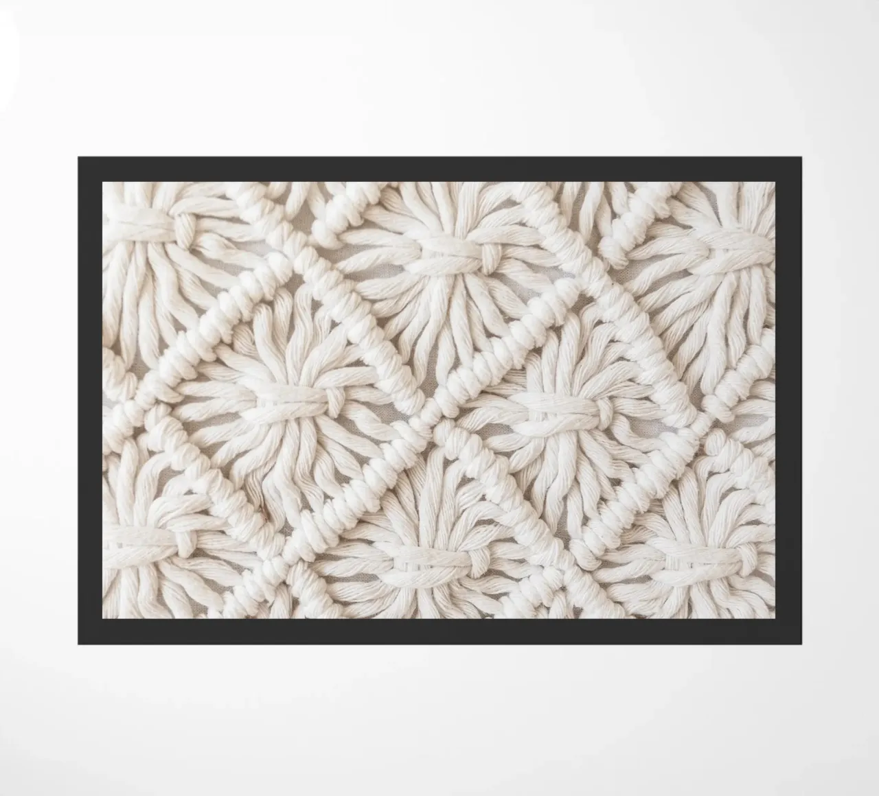 Boho Makramee Muster – Stilvolles Textildesign Fußmatte von Whole©